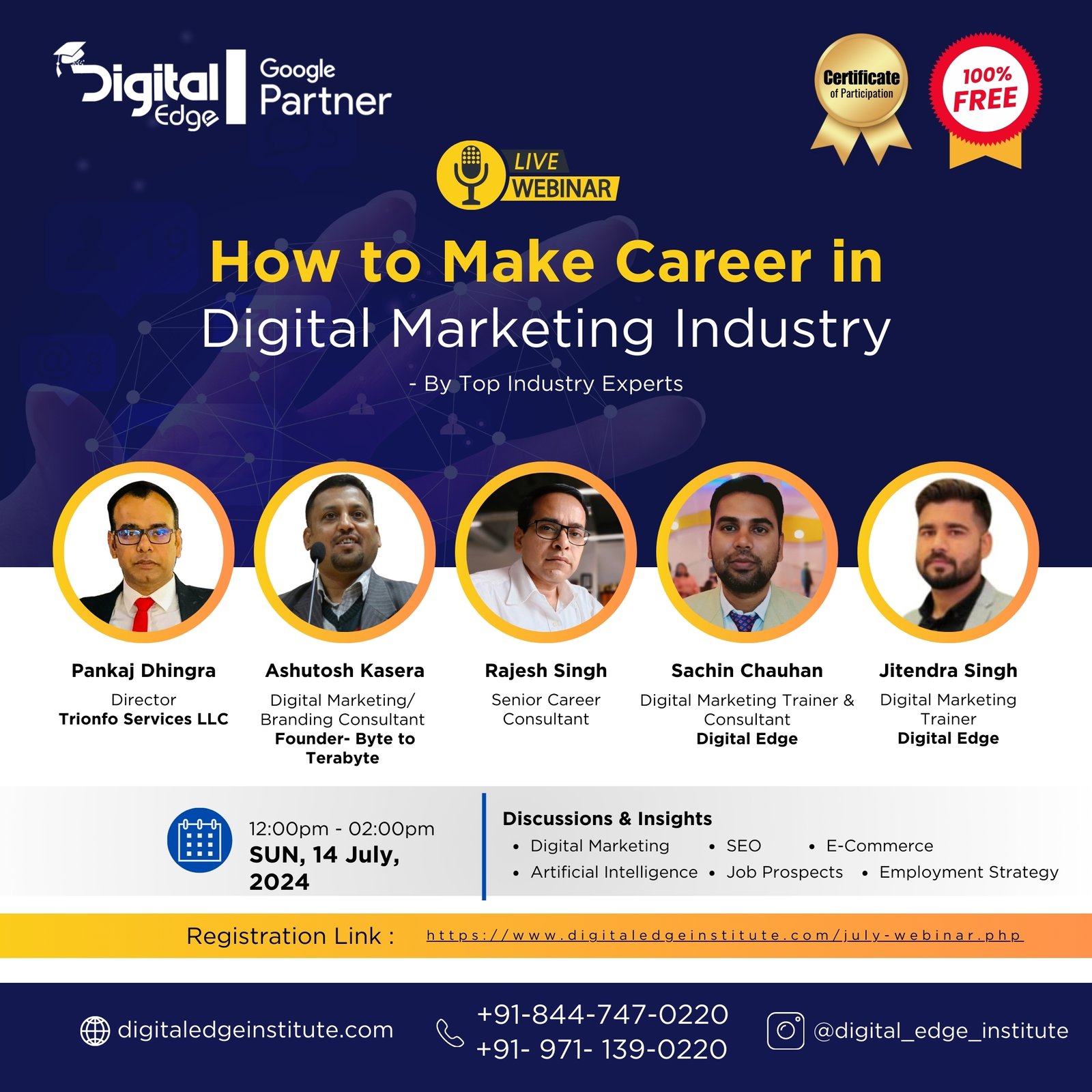 Team of experts for Digital Marketing course in Noida